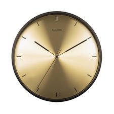 Karlsson Finesse Wandklok - Gouden Wijzerplaat - Zwarte Behuizing - ⌀ 40 cm