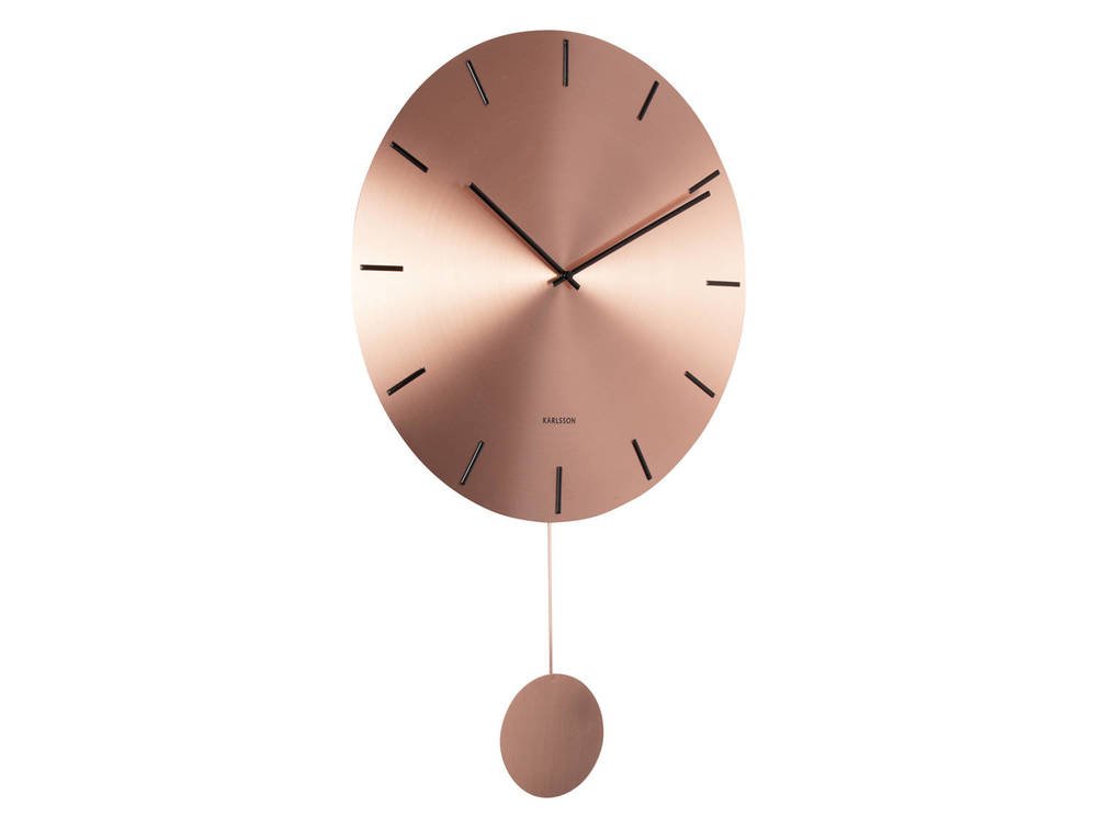 Karlsson Impressive Pendulum Wandklok - Koper met Zwart - ⌀ 47 cm