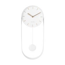 Karlsson Pendulum Charm Wandklok - Staal Wit - ⌀ 20 cm