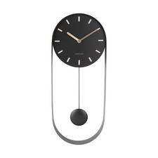 Karlsson Pendulum Charm Wandklok - Staal Zwart - ⌀ 20 cm