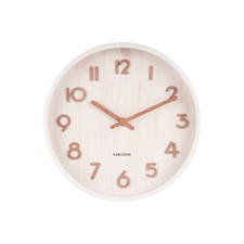 Karlsson Pure Small Wandklok - Wit Lindehout - ⌀ 22 cm