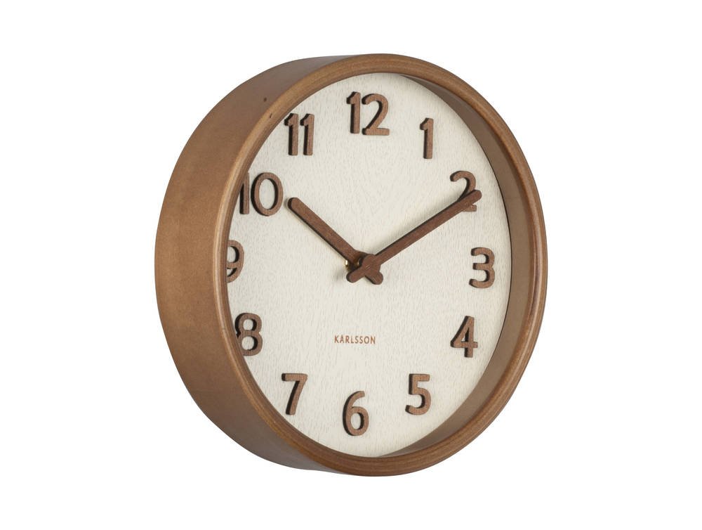 Karlsson Pure Wood Grain Small Wandklok - Ivoor - ⌀ 22 cm