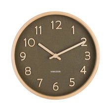 Karlsson Pure Wood Grain Small Wandklok - Mosgroen - ⌀ 22 cm