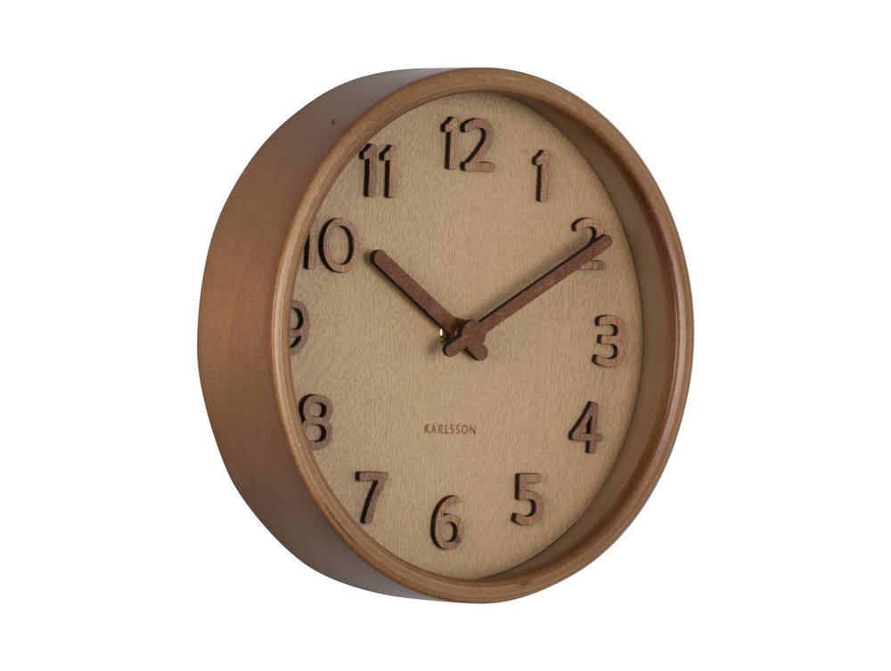 Karlsson Pure Wood Grain Small Wandklok - Zandbruin - ⌀ 22 cm