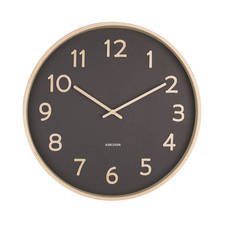 Karlsson Pure Wood Grain Wandklok - Zwart - ⌀ 40 cm