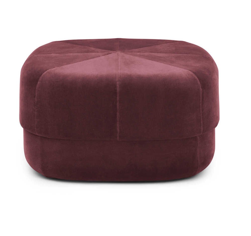 Normann Copenhagen Circus Velour - Poef Donkerrood 1