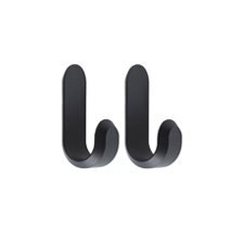 Normann Copenhagen Curve Mini Hooks - Wandhaken Mat Zwart - H 5,8 x B 2,1 x D 3 cm (2 stuks)