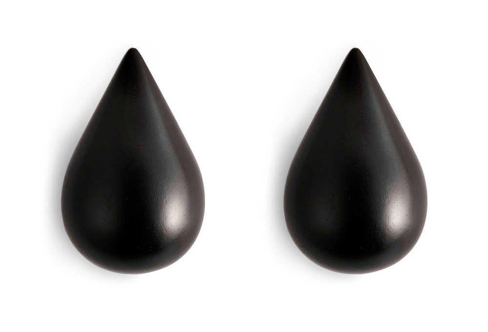 Normann Copenhagen Dropit Hooks - Wandhaken Zwart (2 stuks) 1